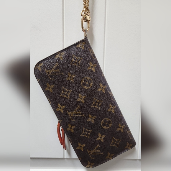 LOUIS VUITTON Rouge Monogram Coated Canvas Wallet/Wristlet/Bag - Picture 6 of 15